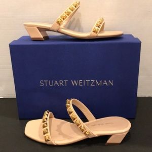 Stuart Weitzman Stella Blush Leather Sandal